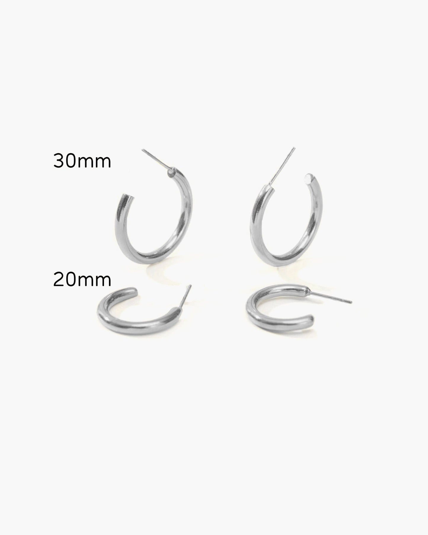 Silver 30mm Endless Hoop Earrings