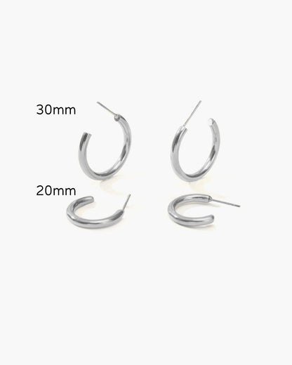 Silver 30mm Endless Hoop Earrings