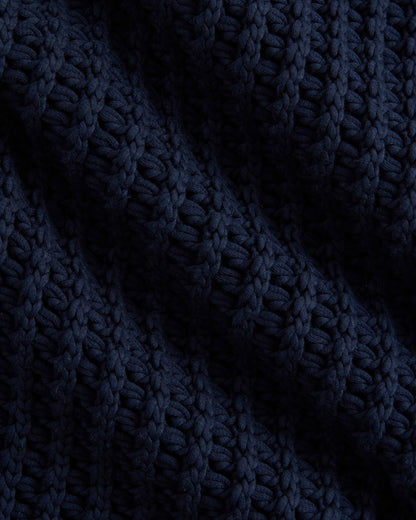 Open-Knit Tunic Vest in Elevated Cotton | Navy