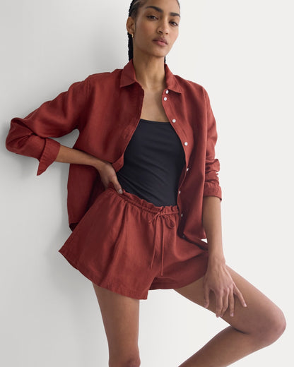 Flowy Short in Linen | Henna Red