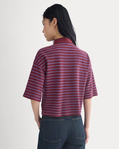 Pique Boxy Polo | Pomegranate/Heather Rose/Estate Blue