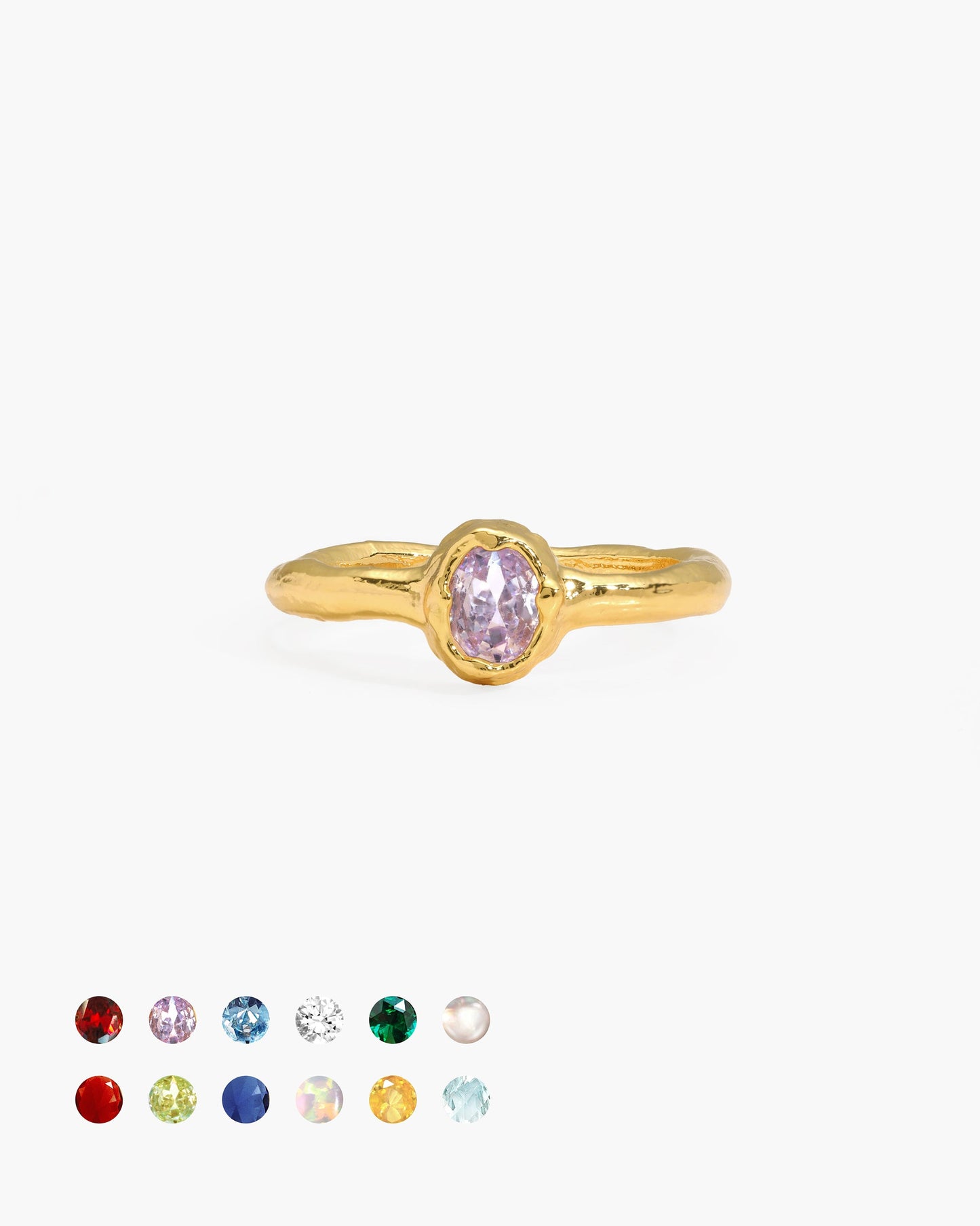 Birthstone Ring in Gold - February
