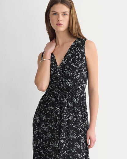 Maxi Dress in Silk Georgette | Floral/Black