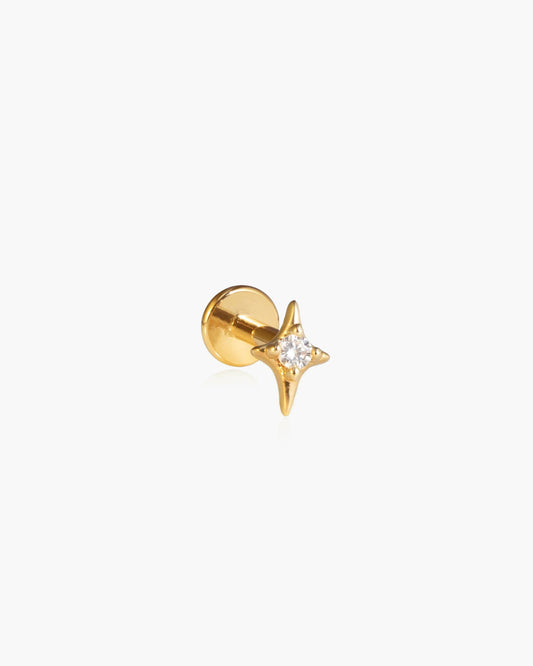 Single Sparkle Star Flat Back Helix Earring