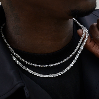 3mm + 5mm Diamond Mixed Oval Cut Tennis Chain Bundle