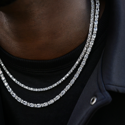 3mm + 5mm Diamond Mixed Oval Cut Tennis Chain Bundle