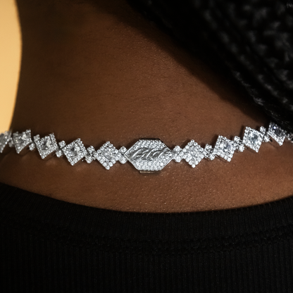 Cloister Link Necklace in White Gold