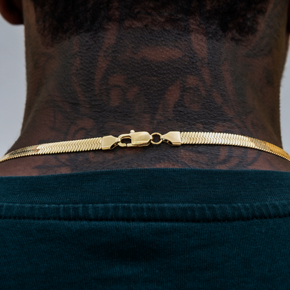 4mm + 6mm Herringbone Chain Bundle in Yellow Gold