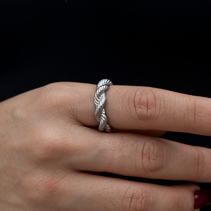6MM Rope Ring in White Gold