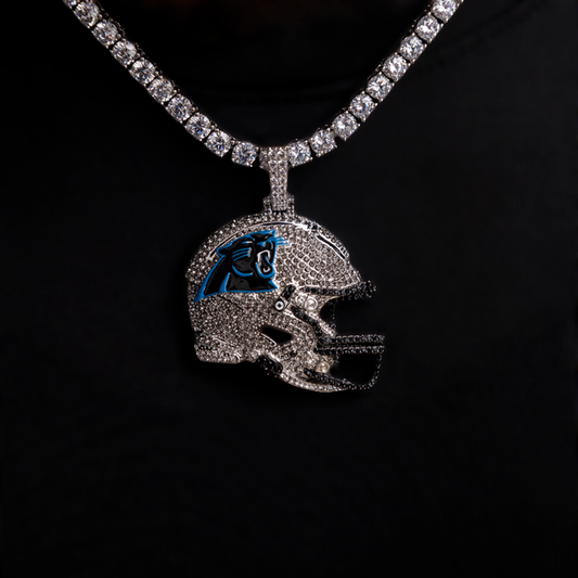 2025 Carolina Panthers Team Helmet Pendant - White Gold