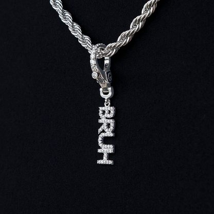 "Bruh" Clip On Pendant in White Gold