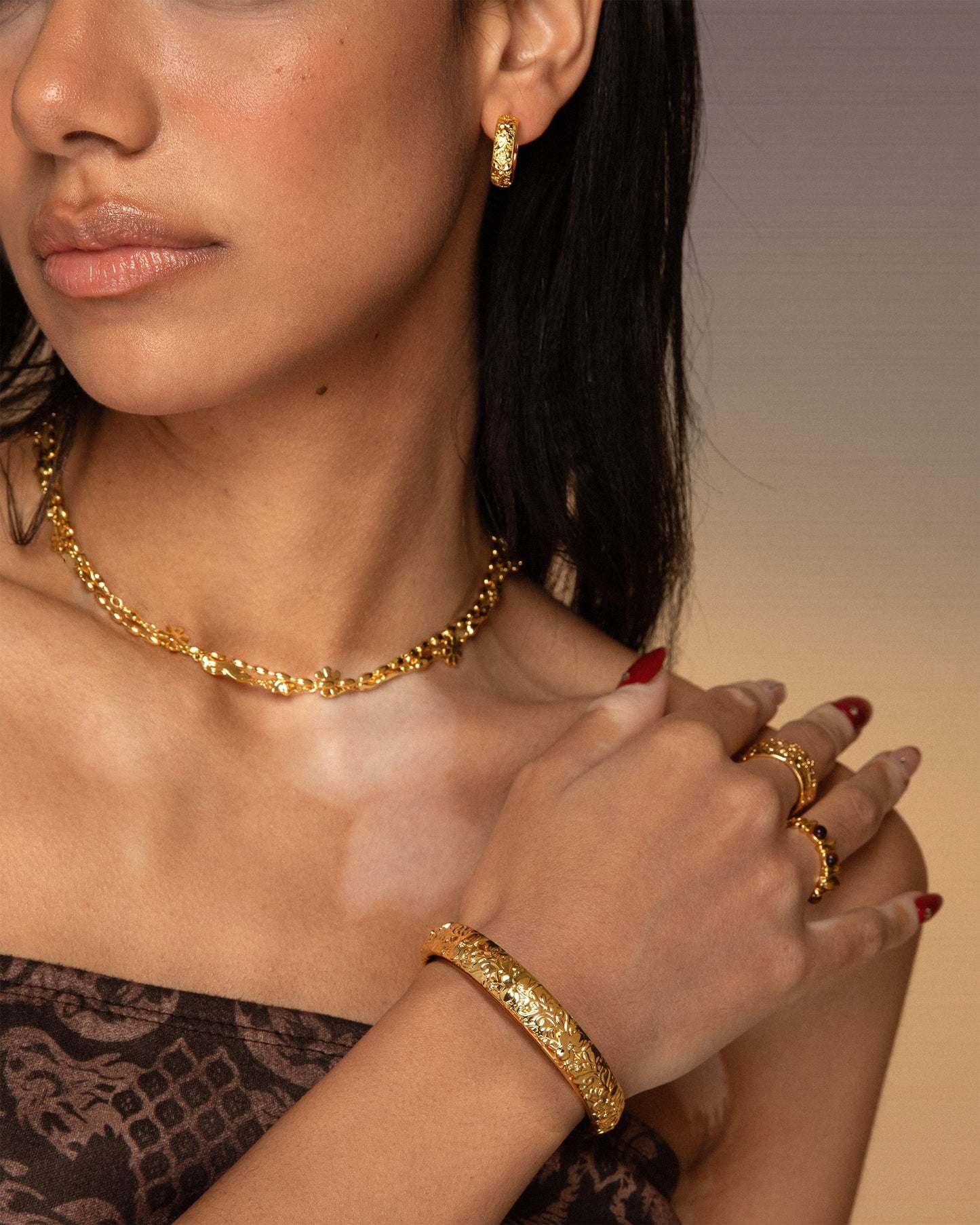 Serenade of Orchid Earrings & Bangle Set