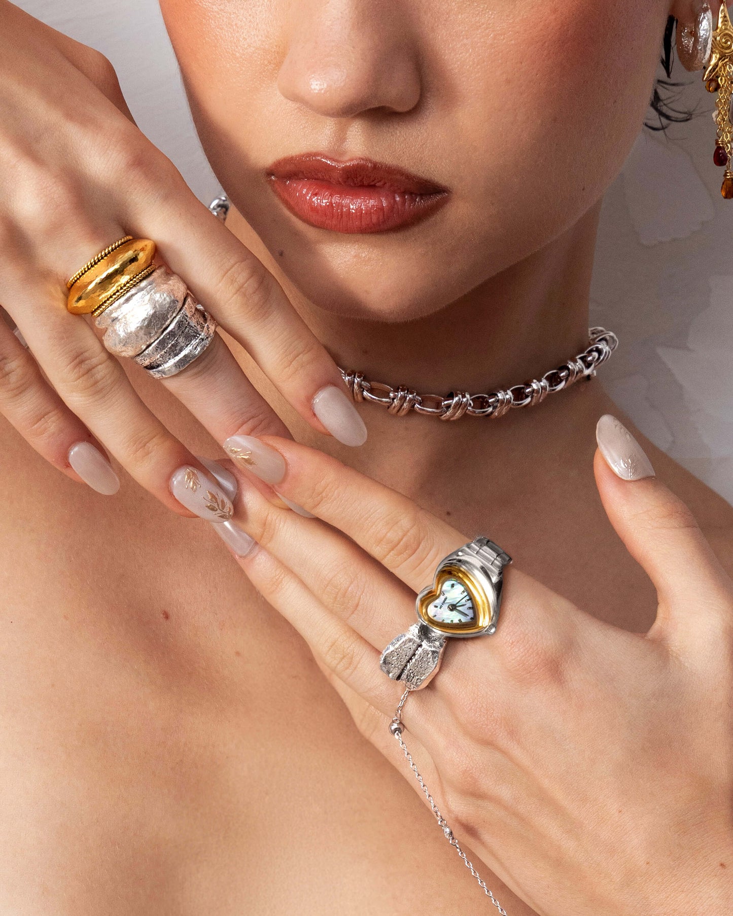 City Heart Two-Tone Watch Ring