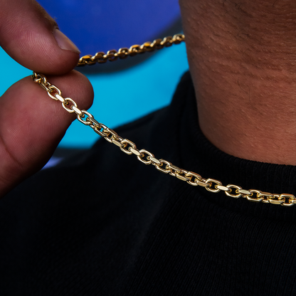 3.6mm Open Box Chain - Yellow Gold