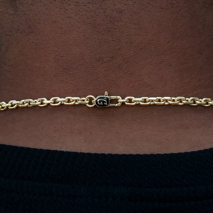 3.6mm Open Box Chain - Yellow Gold