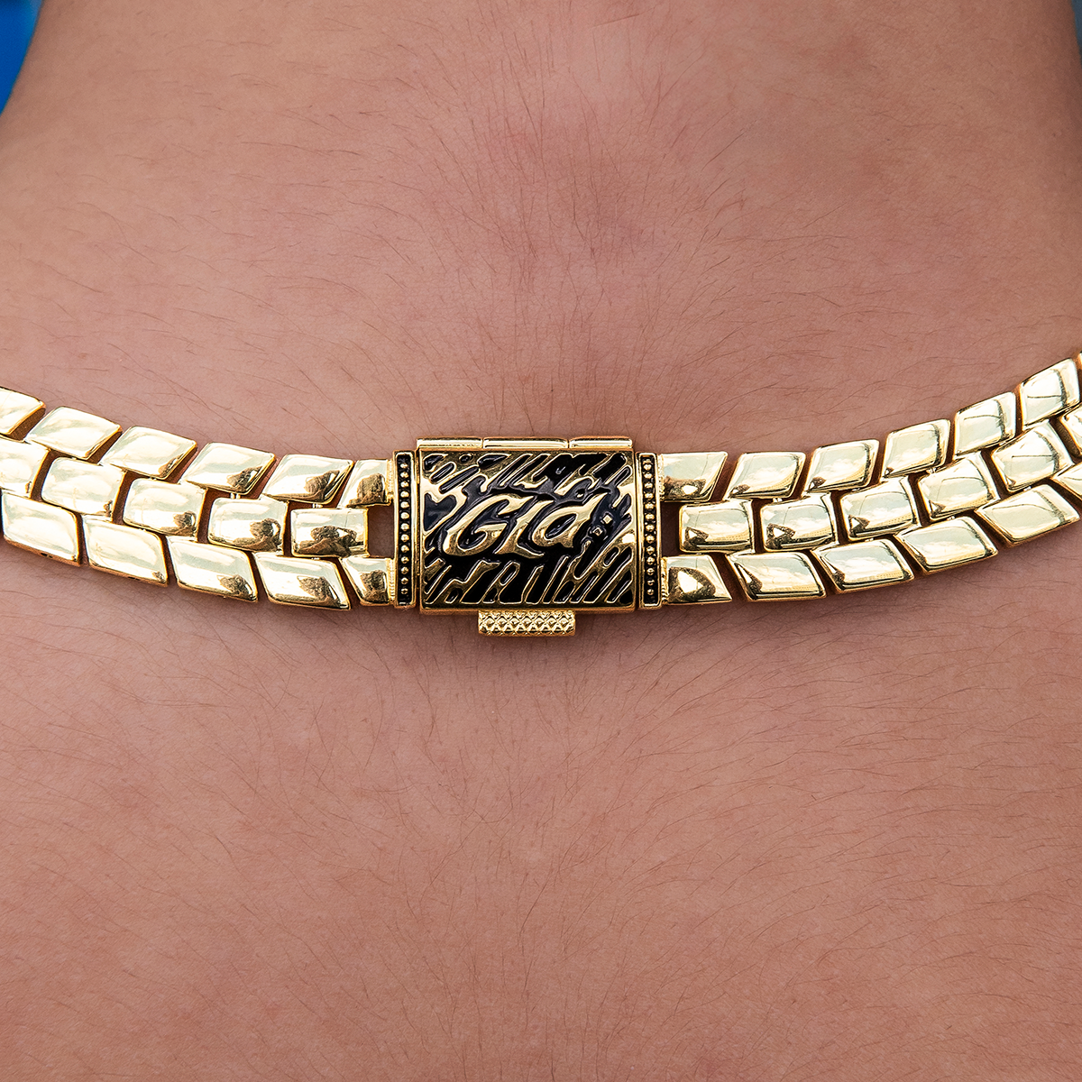 12MM Spine Chain Necklace - Yellow Gold