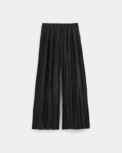Crinkle Wide-Leg Pant | Black
