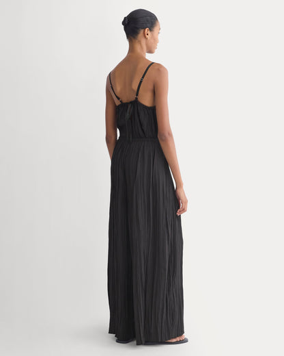 Crinkle Wide-Leg Pant | Black