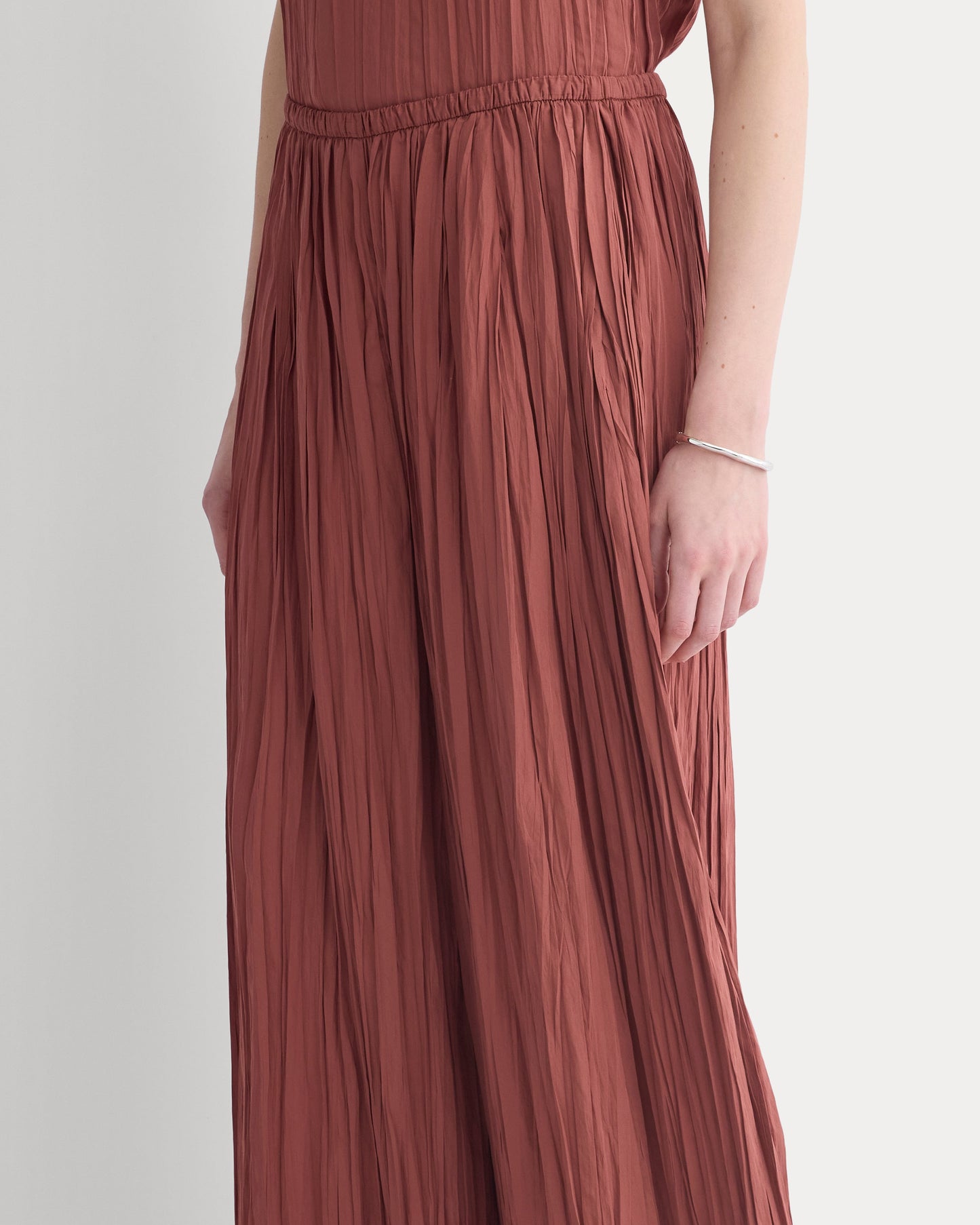 Crinkle Wide-Leg Pant | Henna Red