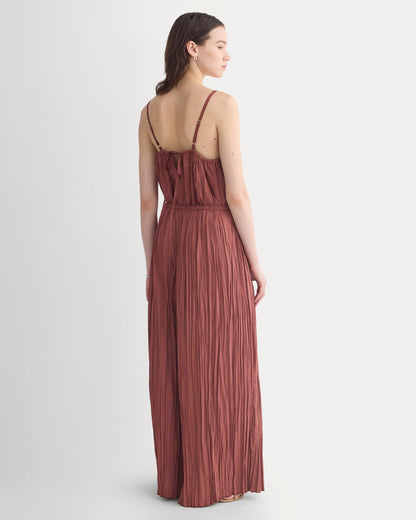 Crinkle Wide-Leg Pant | Henna Red