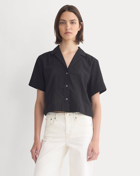 Cotton Gauze Resort Shirt | Black