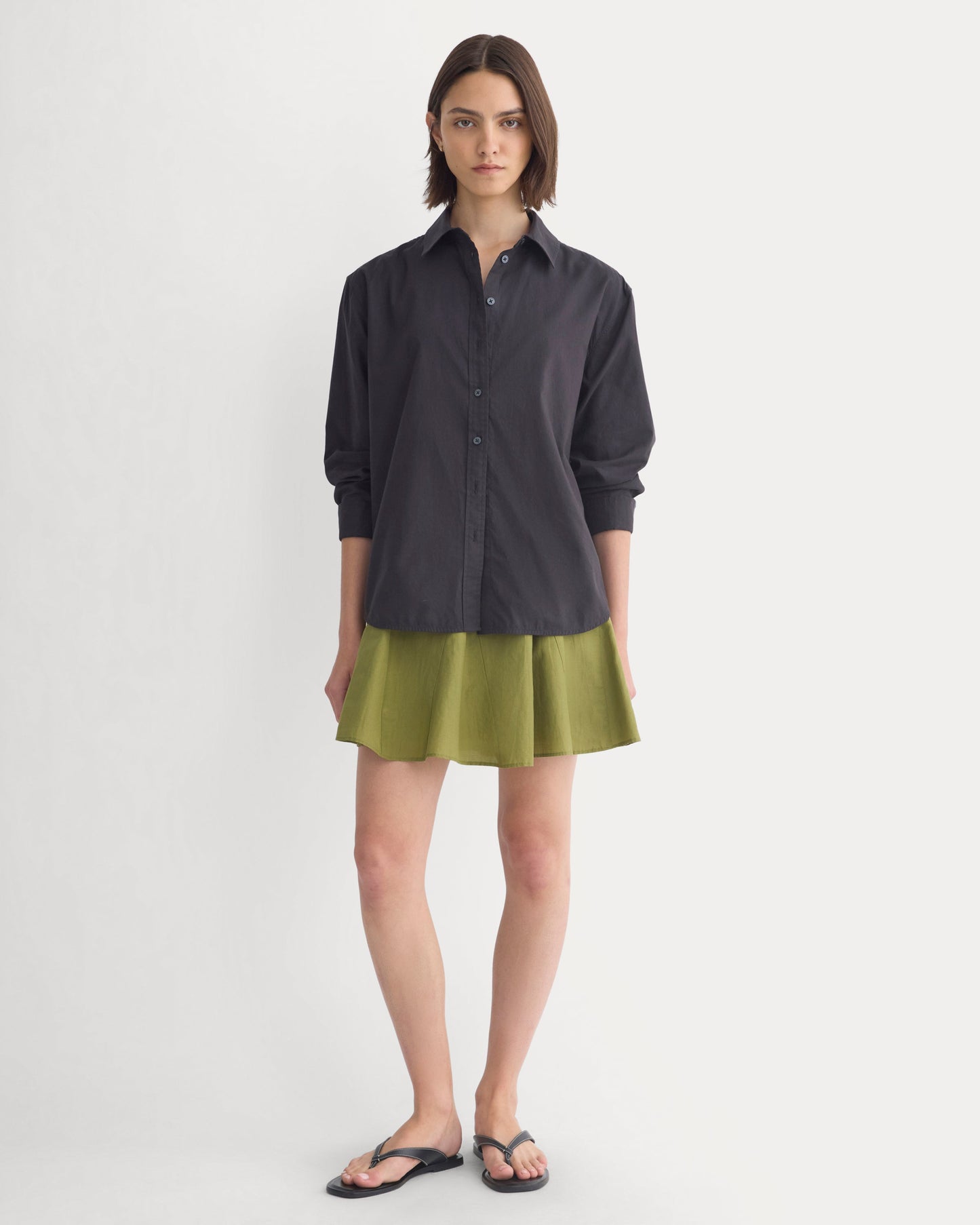 Godet Mini Skirt in Cotton Silk | Mayfly