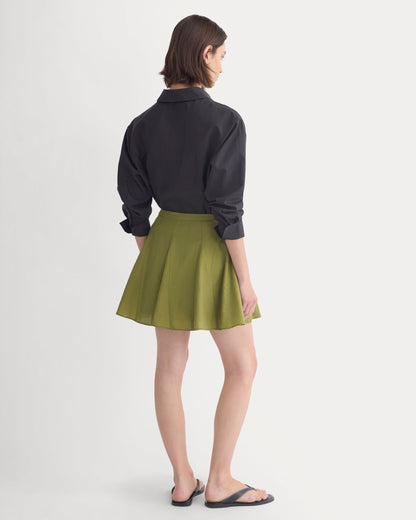 Godet Mini Skirt in Cotton Silk | Mayfly