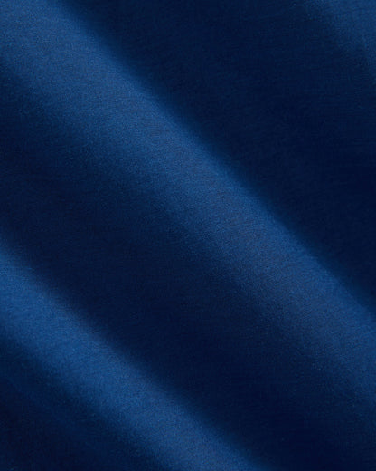 Bubble-Sleeve Mini Dress in Cotton Silk Voile | Estate Blue