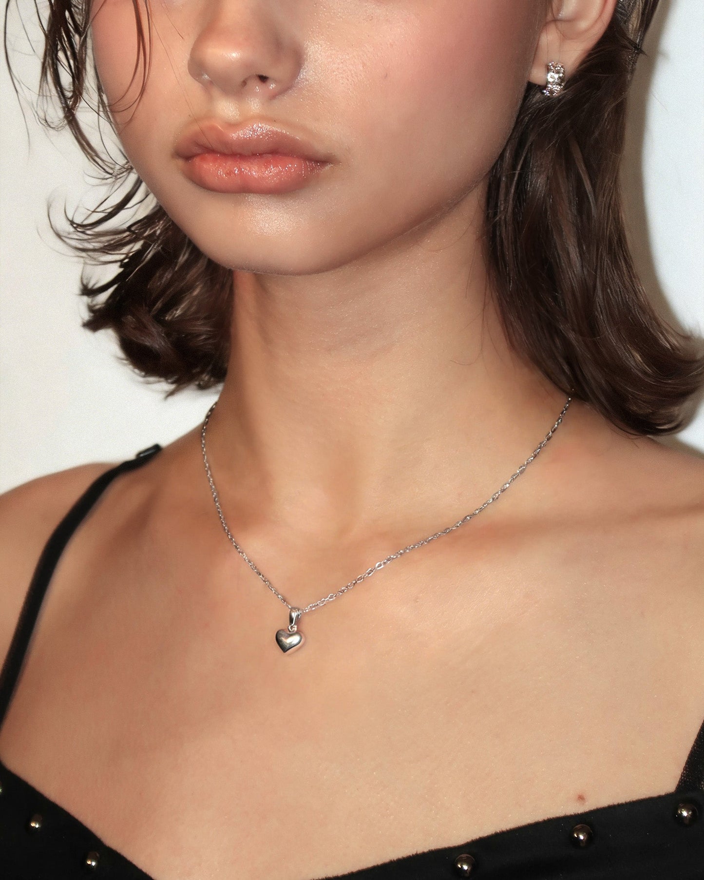 Audrey Heart Necklace in Silver