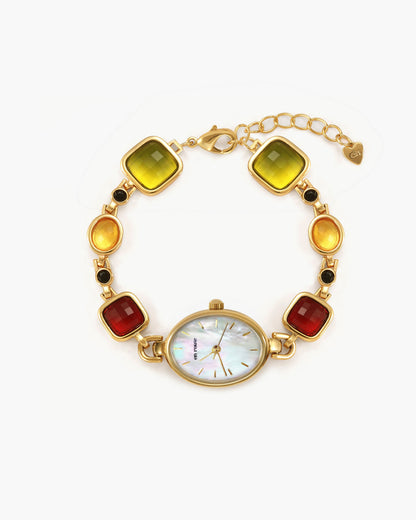 Harmonic Hour Multicolored Watch Bracelet in Silver