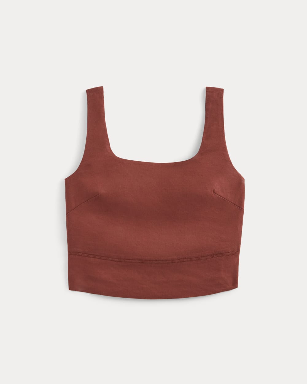 Square Tank in Stretch Linen | Henna Red