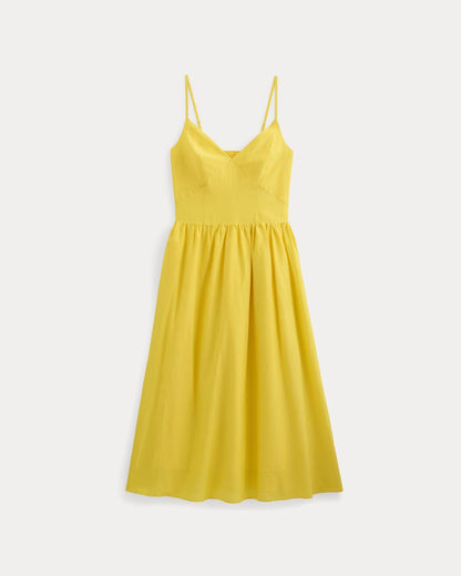Midi Dress in Cotton Silk Voile | Passion Fruit