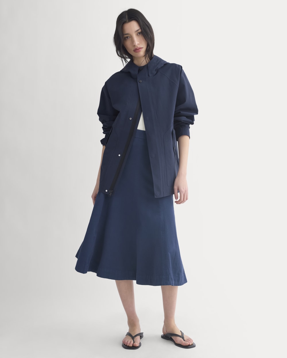 Seamed Midi Skirt | Navy