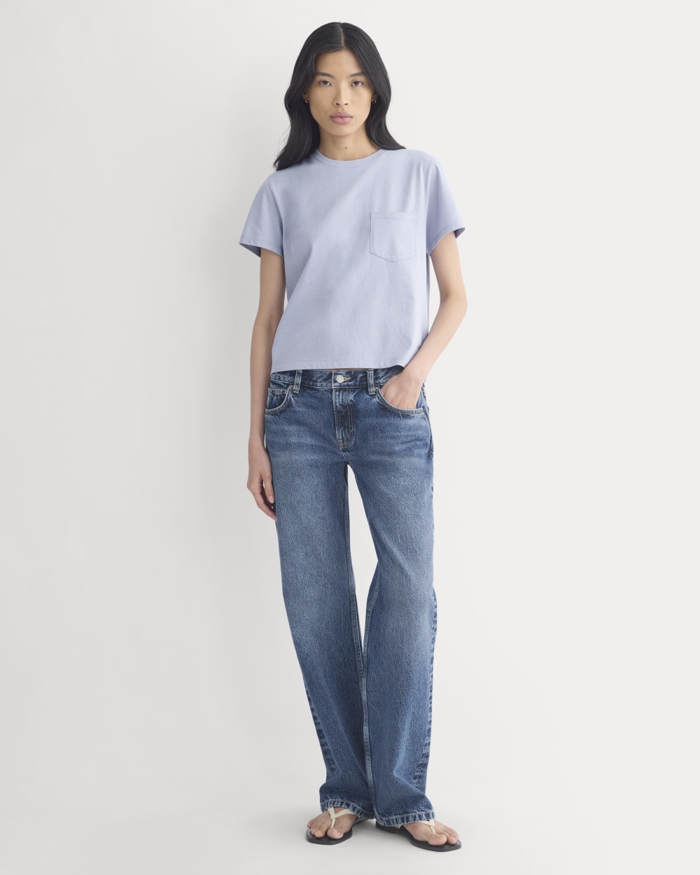 The Box-Cut Tee in Essential Cotton | Aleutian | Pocket