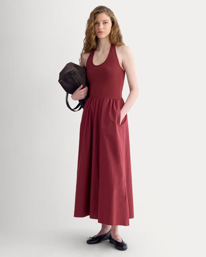 Halter Dress in Ultrasoft Cotton | Pomegranate
