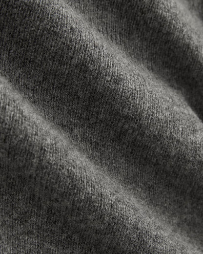 Luxe Merino Crew Cardigan | Heathered Charcoal