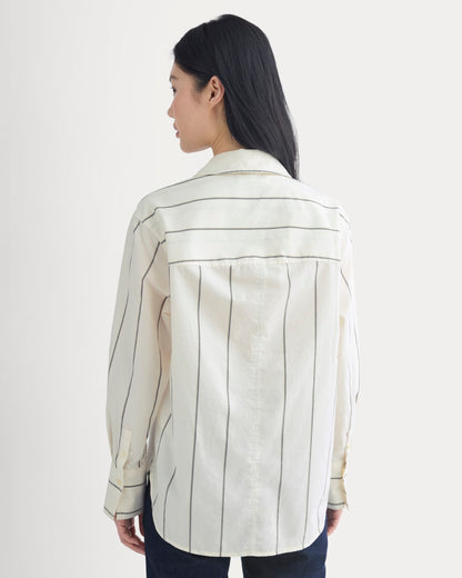 Everyday Shirt in Silky Cotton | Gardenia/Meteorite