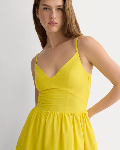 Midi Dress in Cotton Silk Voile | Passion Fruit