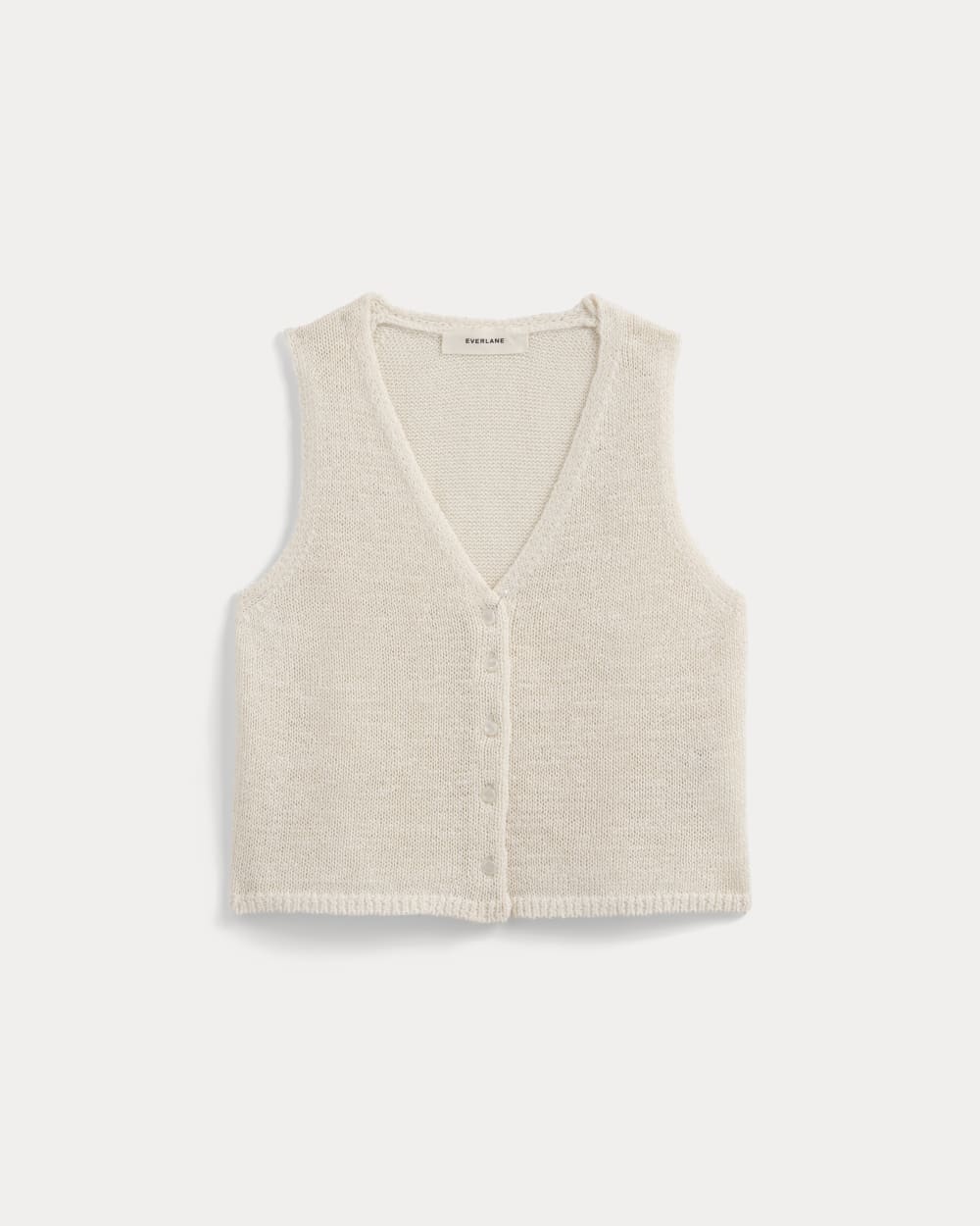 Button-Front Tank in Tape Yarn | Bone