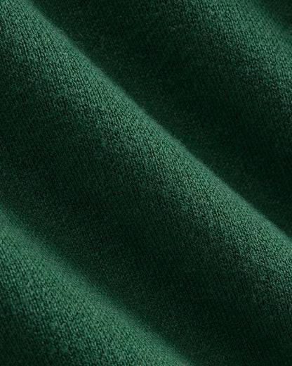 Double Knit Half-Zip in Cotton Merino | Hunter Green
