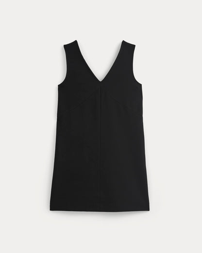 Ponte V-Neck Mini Dress | Black
