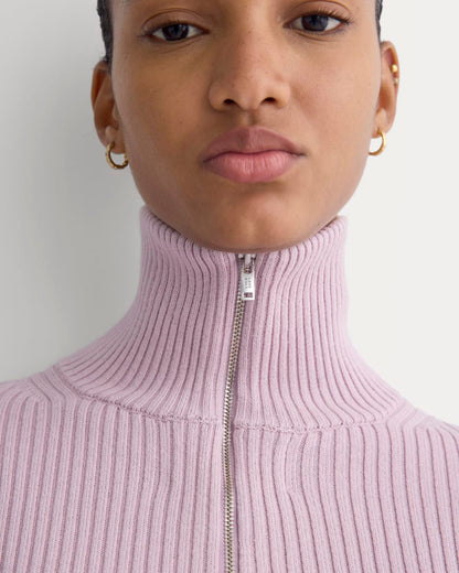 Full-Zip Ribbed Jacket in Everyday Cotton | Burnished Lilac