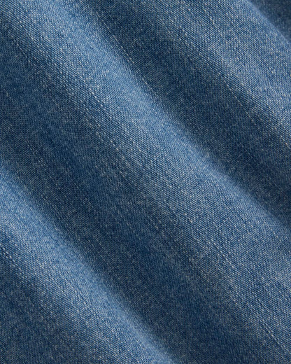 Denim Short-Sleeve Dress | Light Indigo