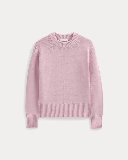 Oversized Cocoon Crew in Elevated Cotton | Burnished Lilac