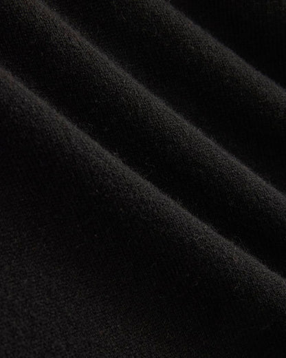 Cashmere Cropped High-V Sweater | Black