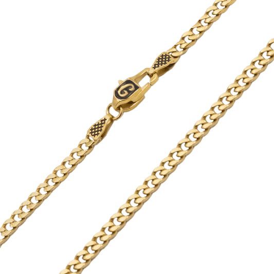 3mm Micro Cuban in Yellow Gold