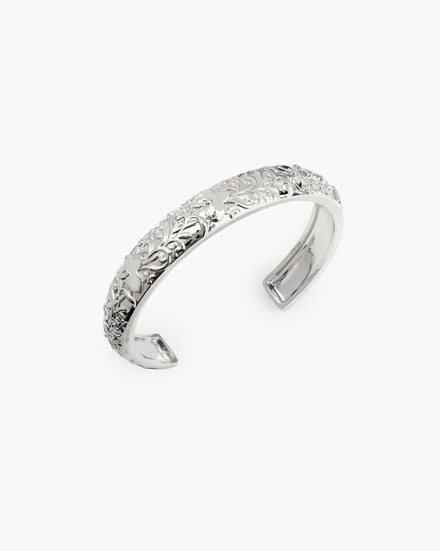 Serenade of Orchid Bangle in Silver
