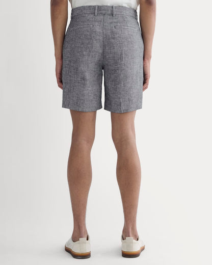 The 7" Linen Trouser Short | Navy Chambray