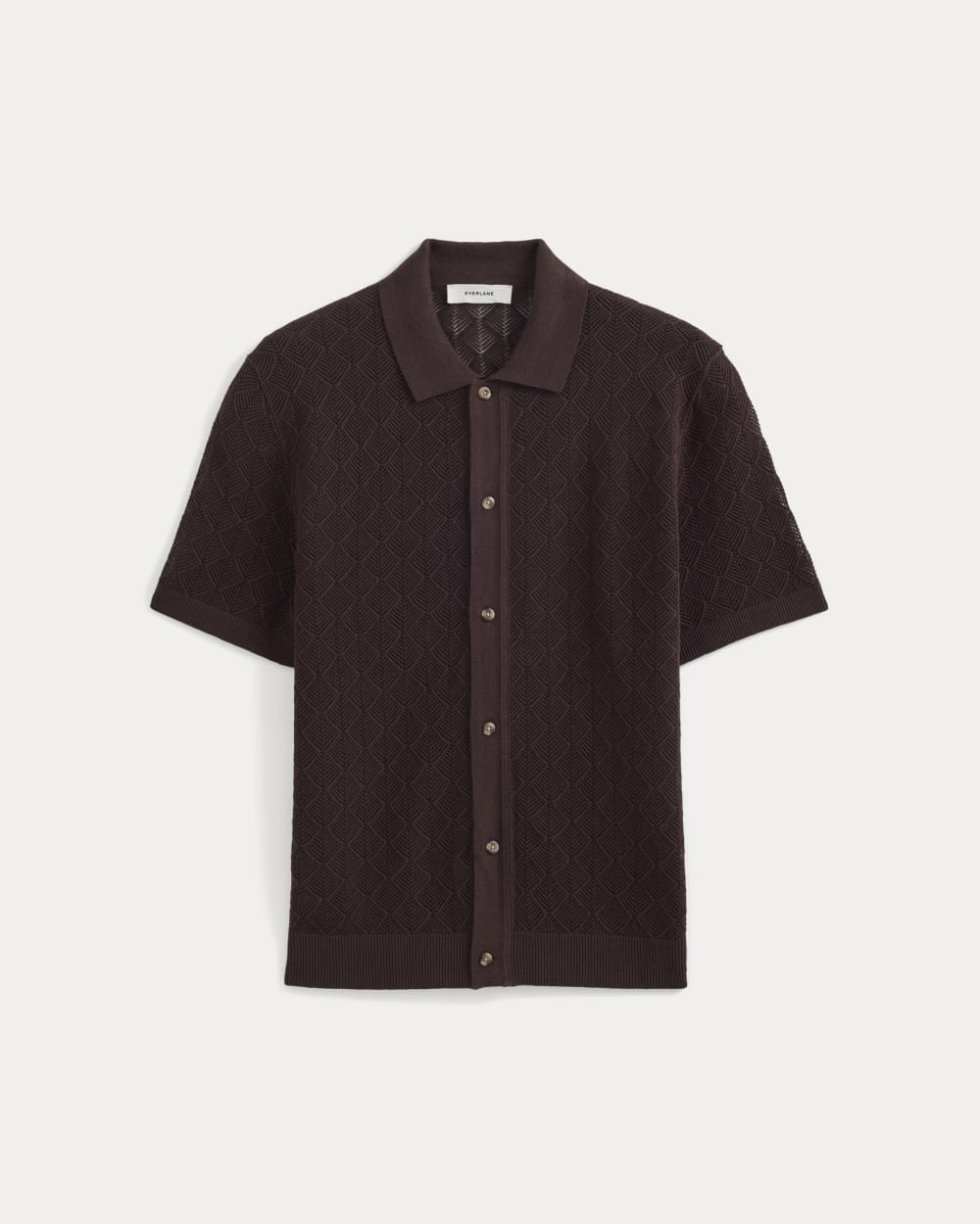 Open-Knit Resort Shirt | Coffee Bean