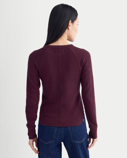 Slim-Fit Crew in Cozy Waffle | Heathered Port Royale